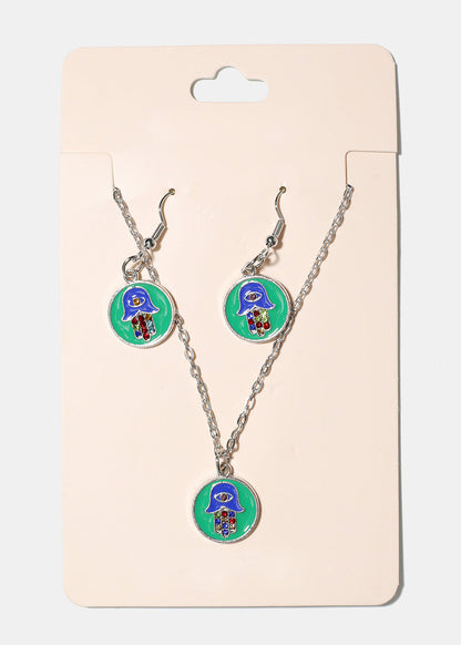 Hamsa Hand Pendant Necklace