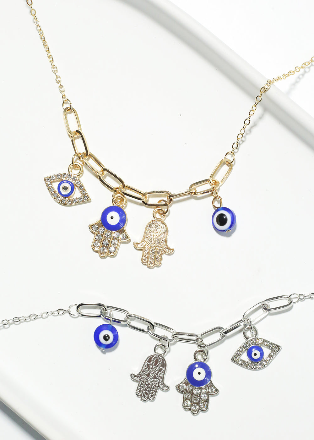 Hamsa Hand & Evil Eye Necklace