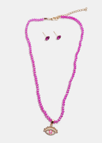 Evil Eye Beaded Necklace