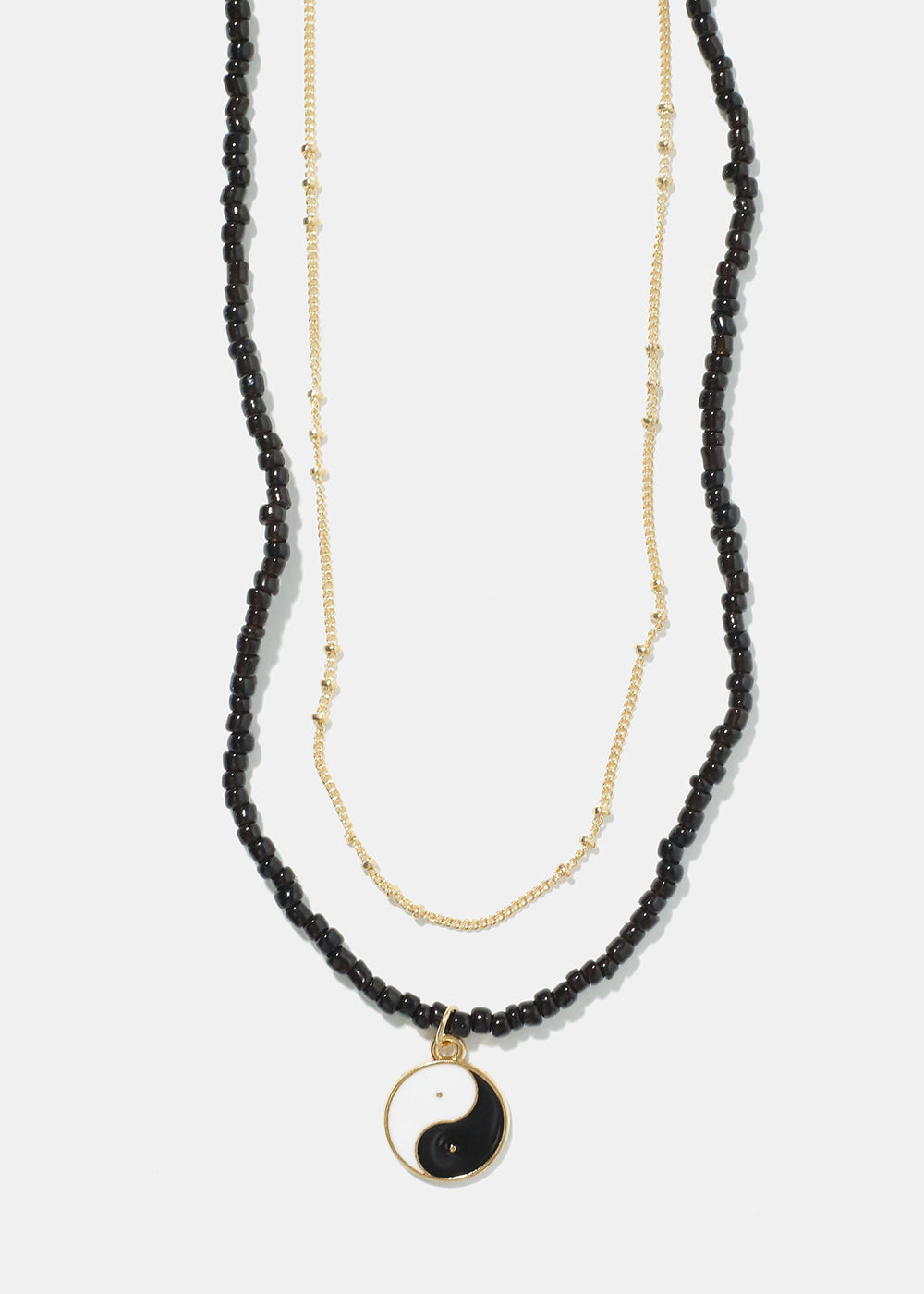 2 Layered Yin Yang Beaded Necklace