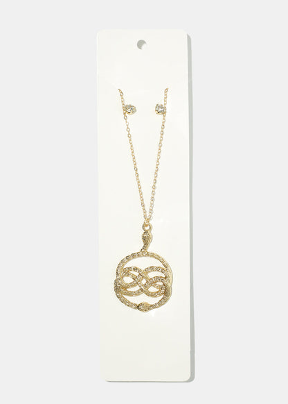Snake Medallion & Earring Set