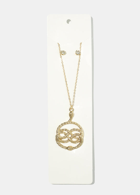 Snake Medallion & Earring Set