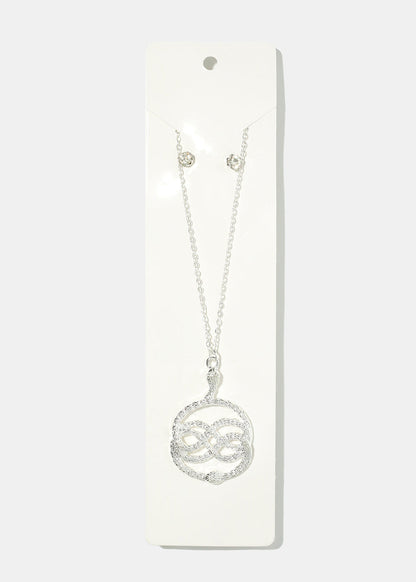 Snake Medallion & Earring Set