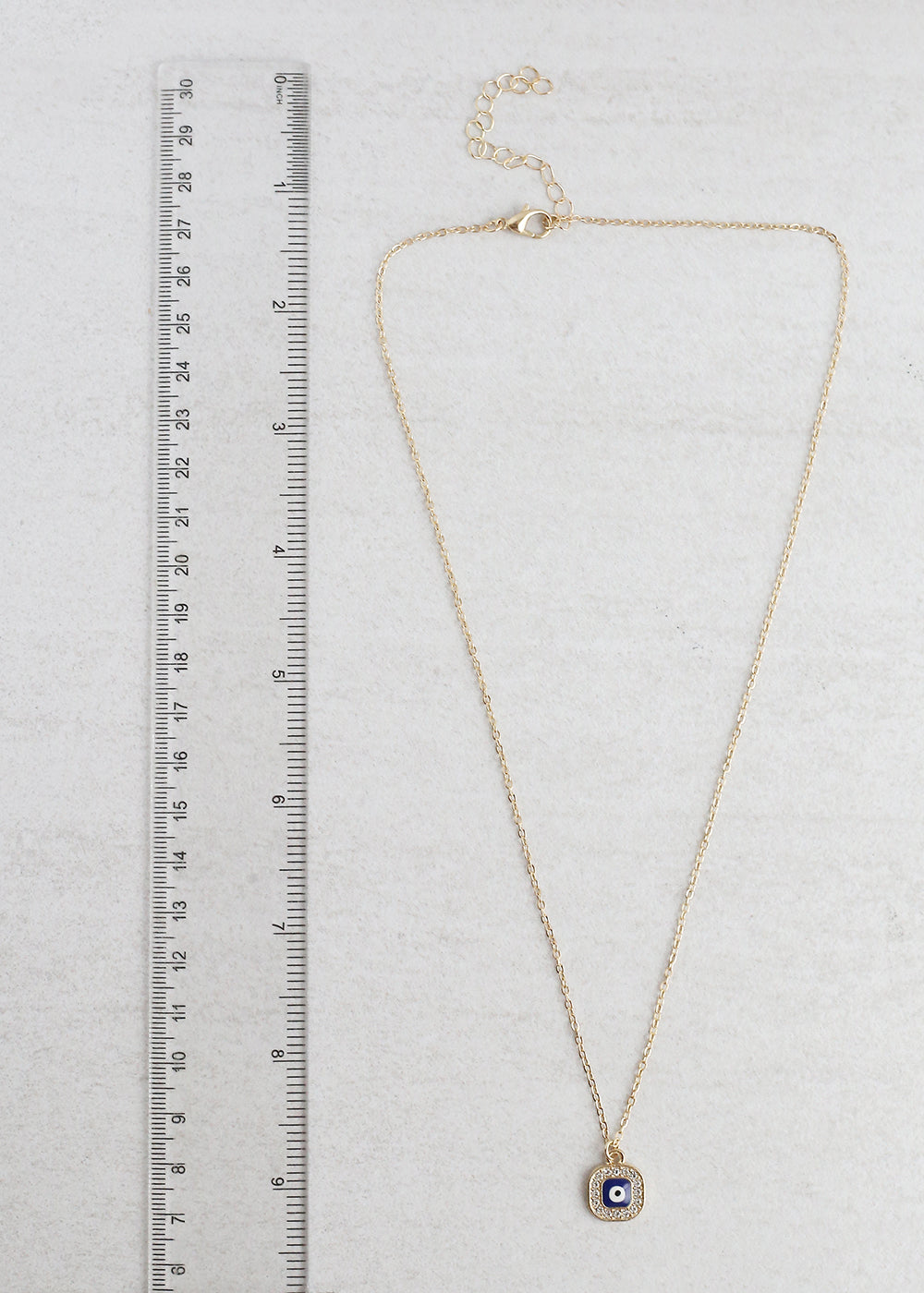Square Evil Eye Charm Necklace