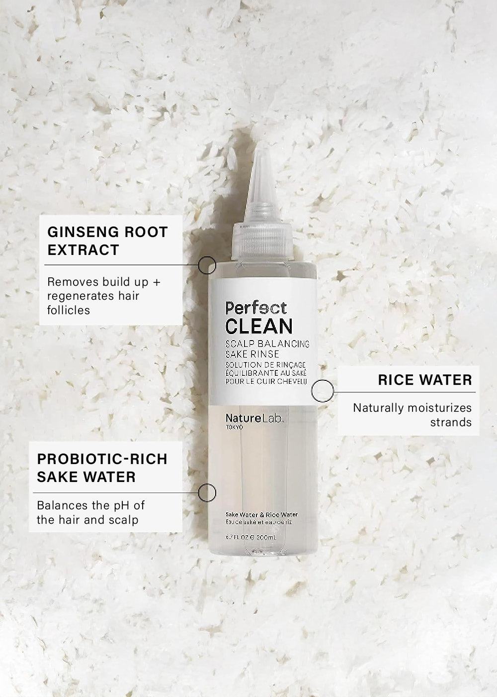 NatureLab Tokyo Perfect Clean Scalp Balancing Sake Rinse 200ml