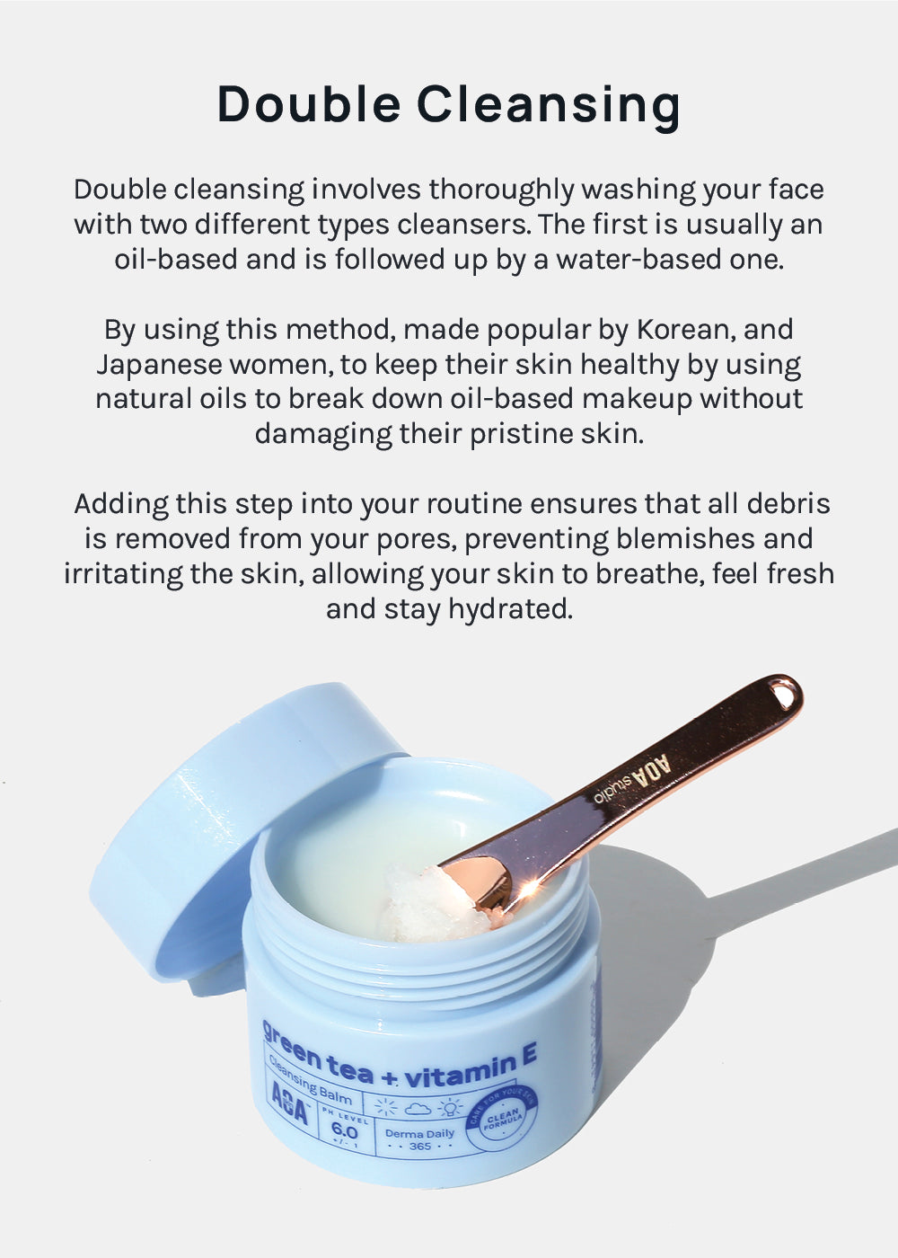AOA Skin Green Tea + Vitamin E Cleansing Balm
