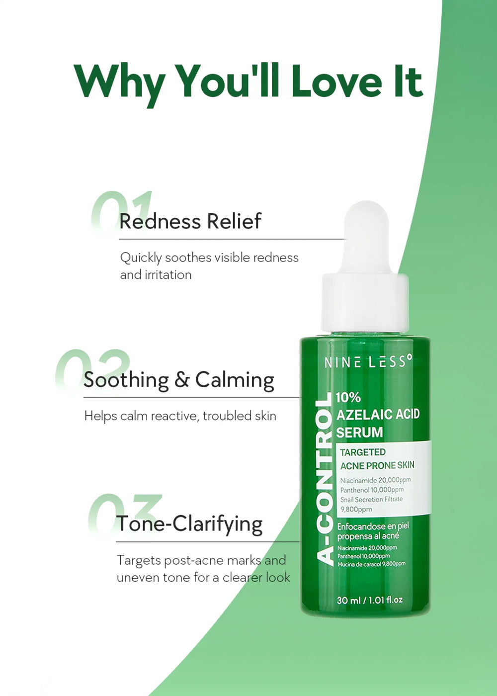 NINELESS A-Control 10% Azelaic Acid Serum 30ml