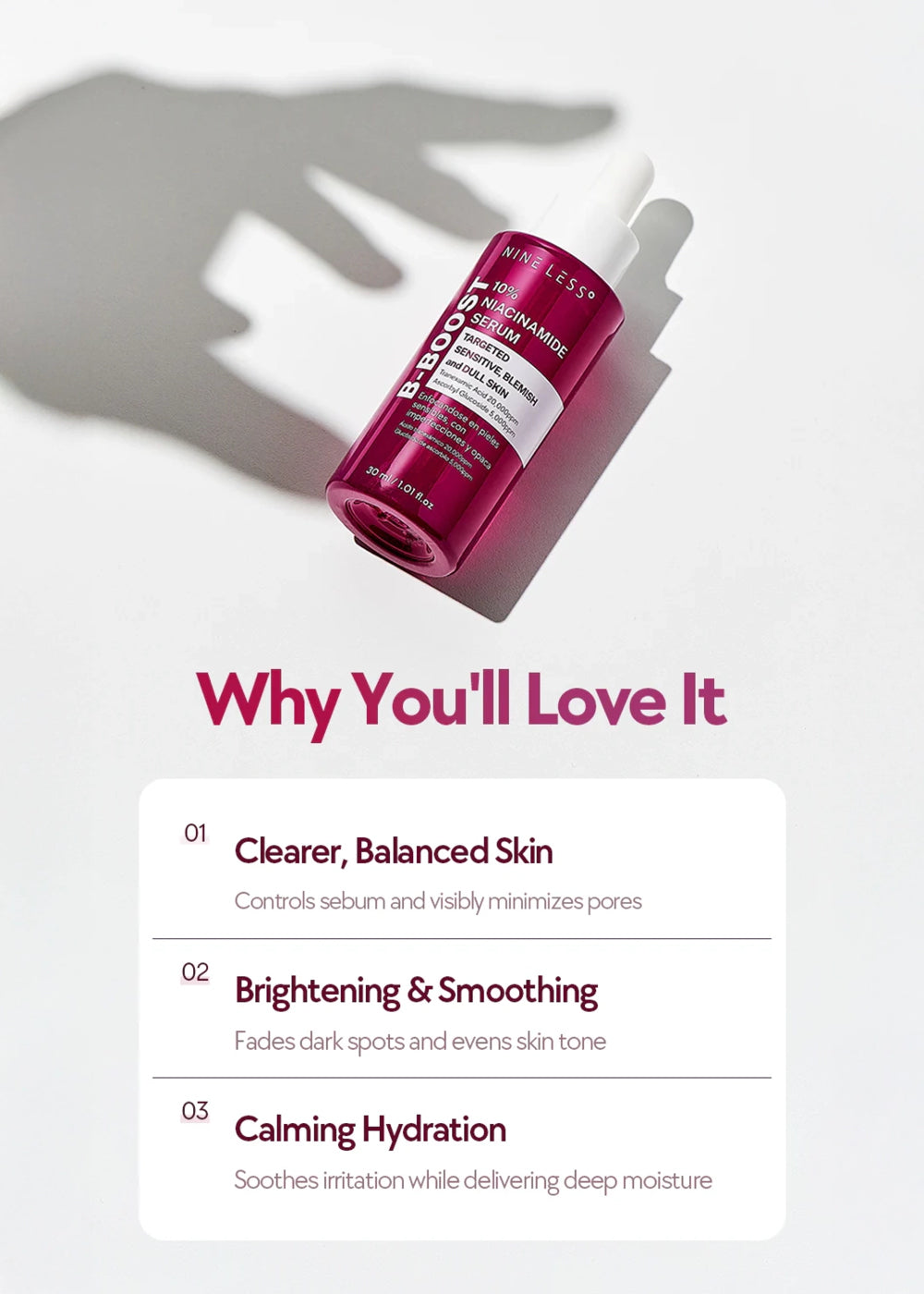 NINELESS B-Boost 10% Niacinamide Serum 30ml