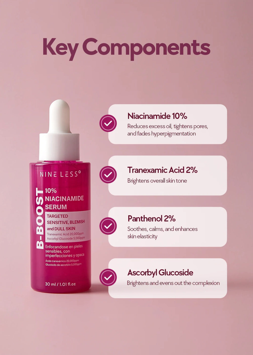 NINELESS B-Boost 10% Niacinamide Serum 30ml