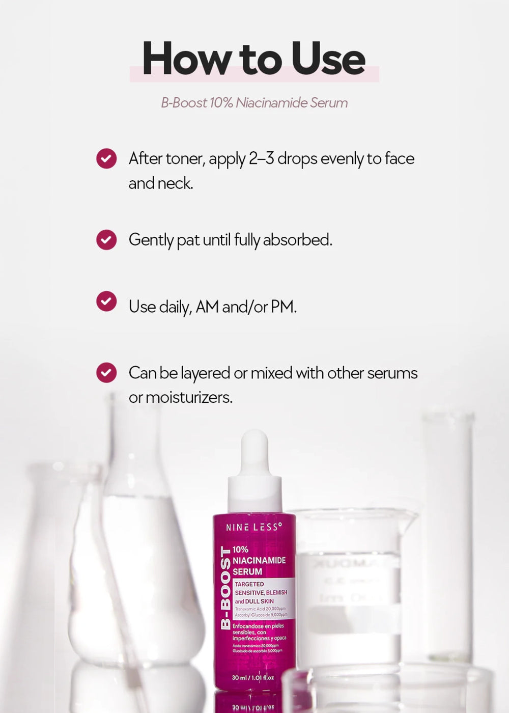 NINELESS B-Boost 10% Niacinamide Serum 30ml