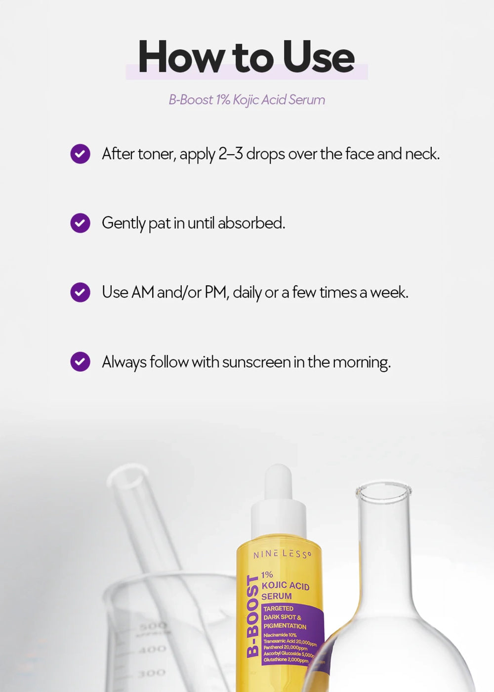 NINELESS B-Boost 1% Kojic Acid Serum 30ml