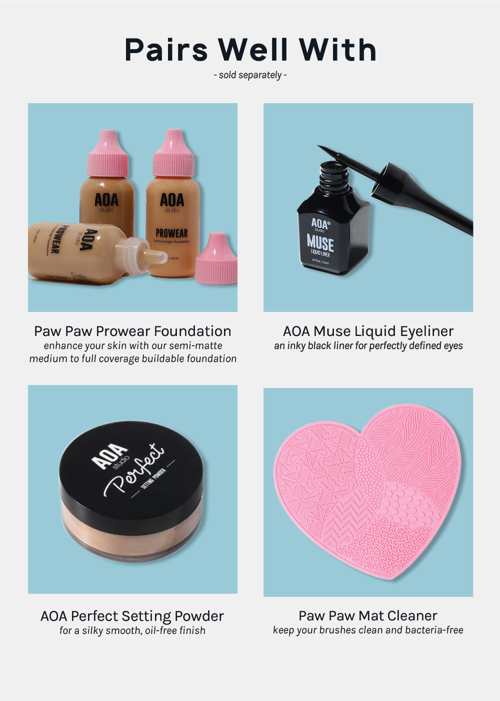 Paw Paw Rose Gold Brush Set