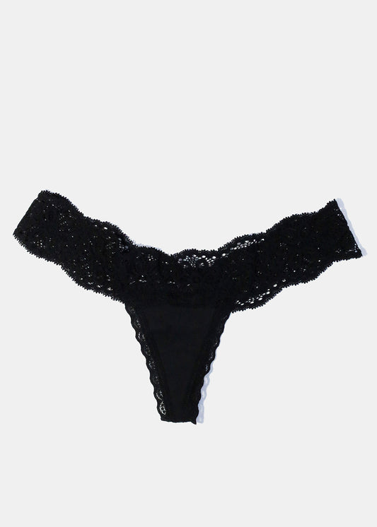 Lacy Black Classic Thong