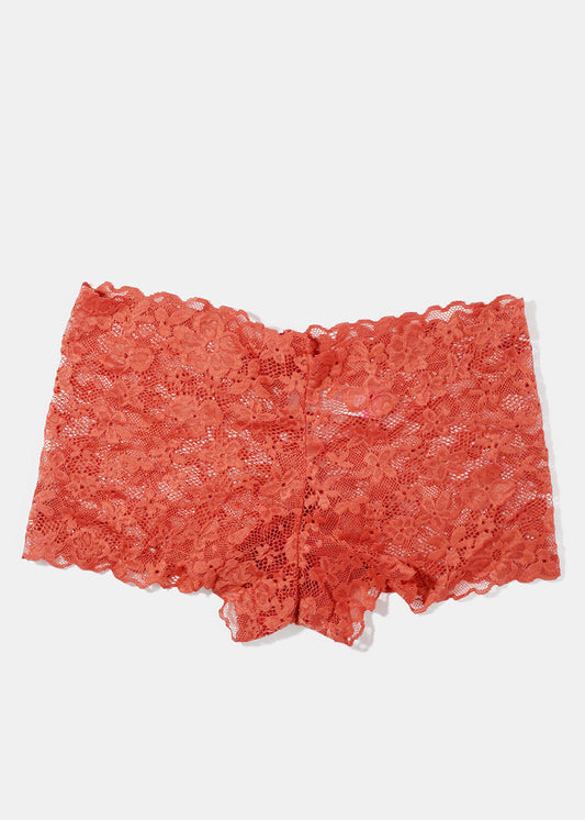 Burnt Orange Ladies Lace Boyshorts