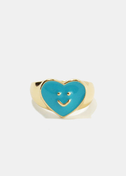 Smiley Colored Enamel Ring