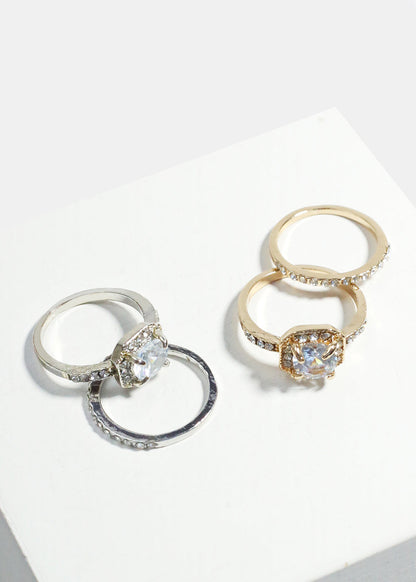 Stone Ring Thin Band Ring
