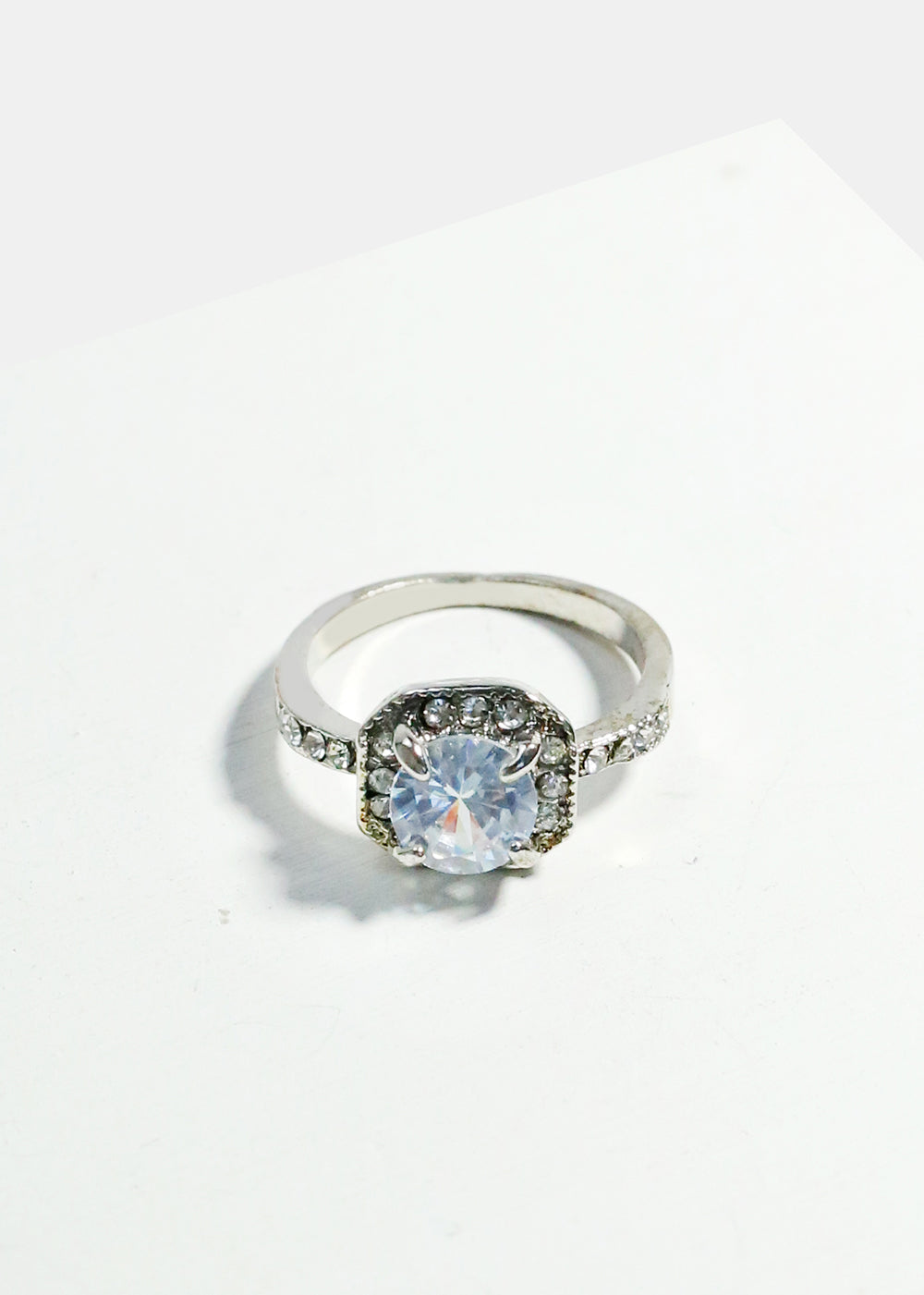 Stone Ring Thin Band Ring