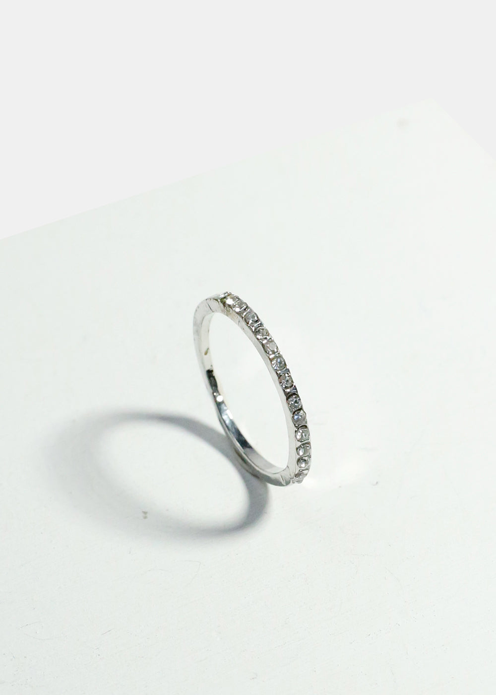 Stone Ring Thin Band Ring