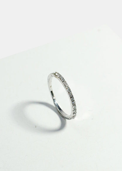 Stone Ring Thin Band Ring