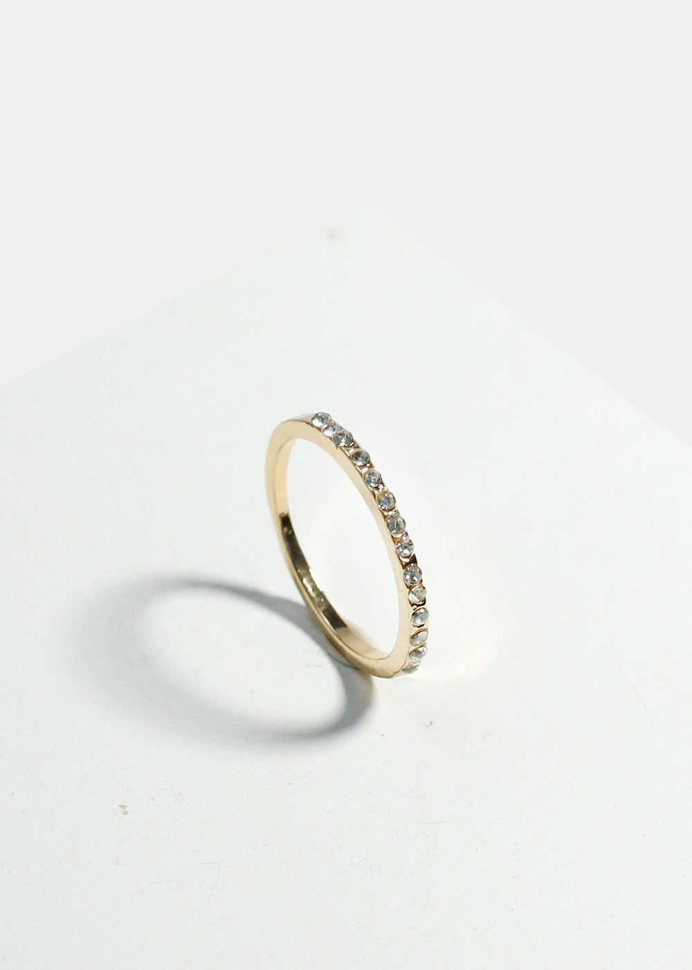 Stone Ring Thin Band Ring