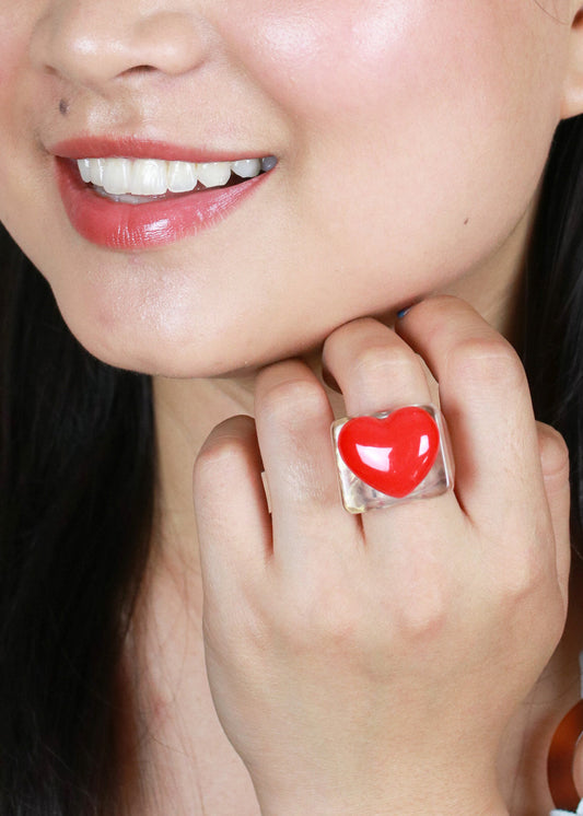 Heart Square Ring