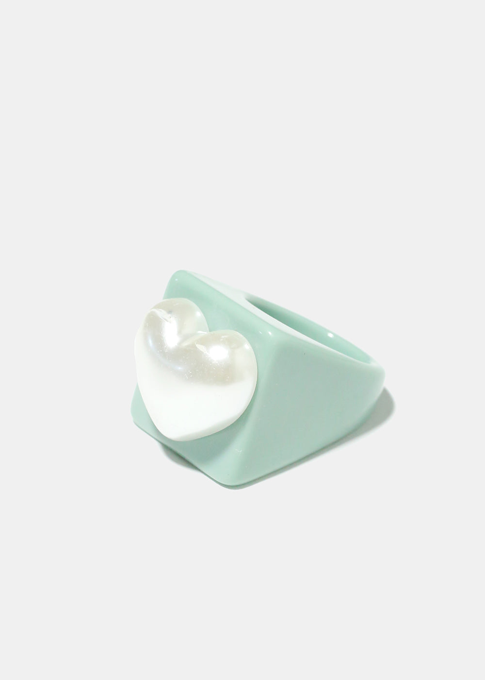 Neutral Pearl Heart Ring