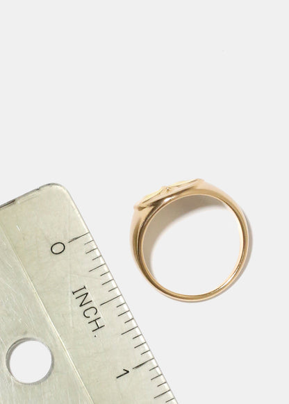 Gold Enamel Butterfly Ring