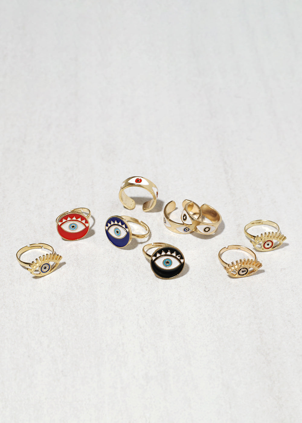 3 Piece Evil Eye Ring Set