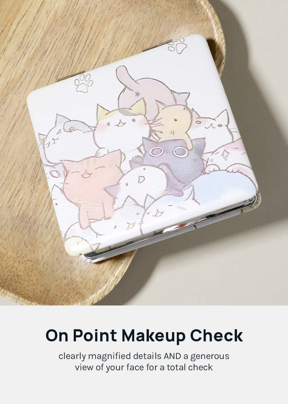 AOA Paw Paw Magnifying Double-Sided Compact Mirror - Rectangular
