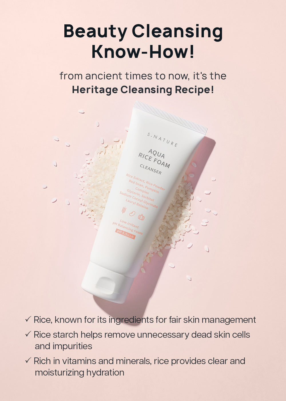 S.NATURE Aqua Rice Foam Cleanser 80ml