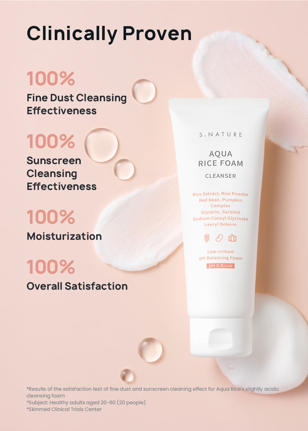 S.NATURE Aqua Rice Foam Cleanser 80ml