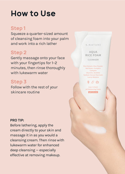 S.NATURE Aqua Rice Foam Cleanser 80ml