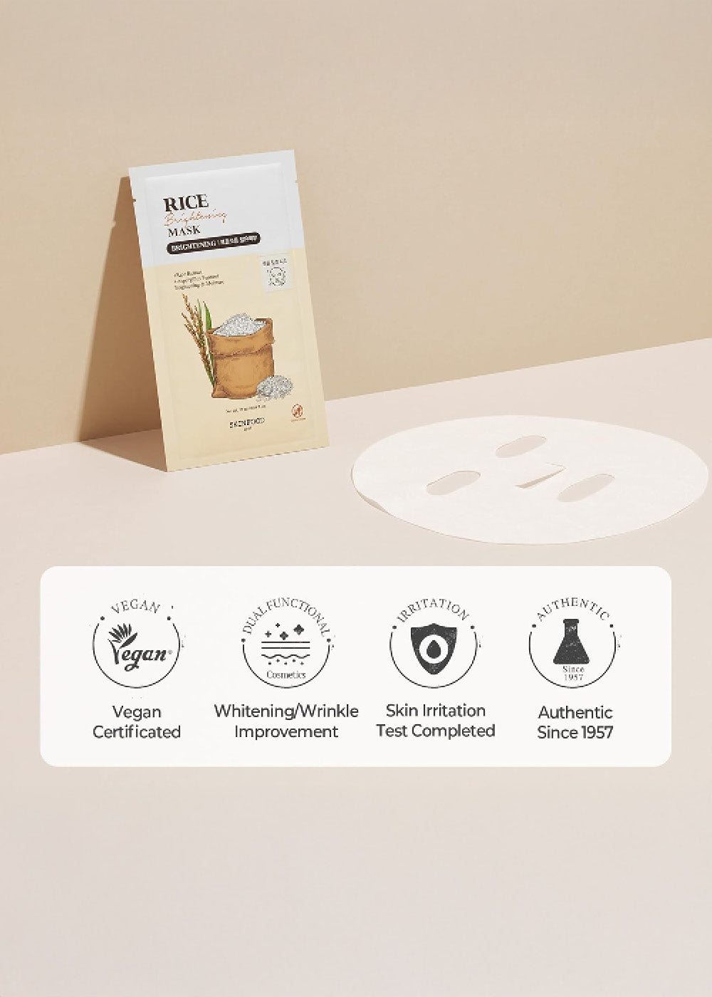 SKINFOOD Rice Brightening Mask (1 Mask)