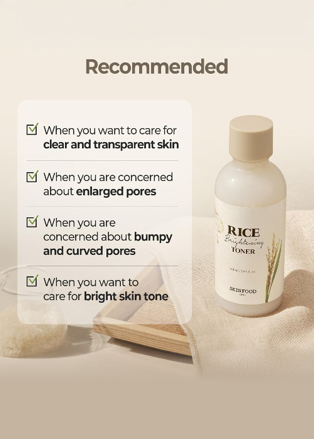 SKINFOOD Rice Brightening Toner 160ml