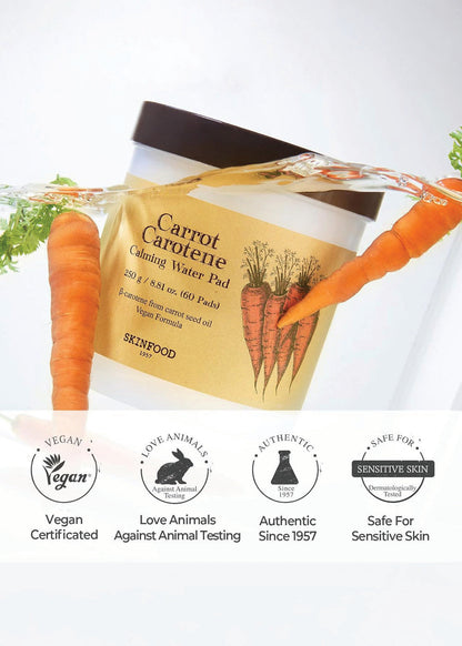 SKINFOOD Carrot Carotene Calming Water Pad (60 pads)