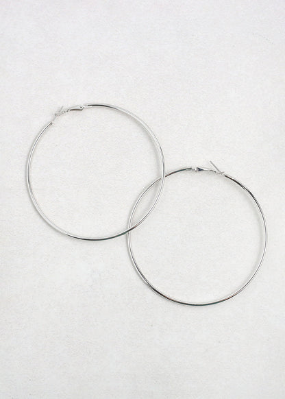 Classic Thin Hoop Earrings - 8 mm