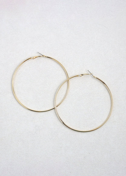 Classic Thin Hoop Earrings - 8 mm