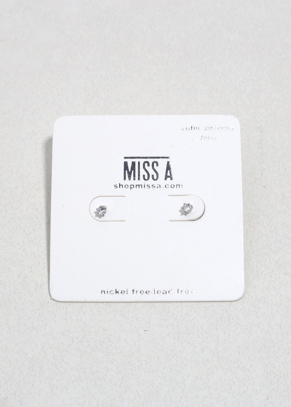 Classic Cubic Zirconia Stud Earrings - Silver