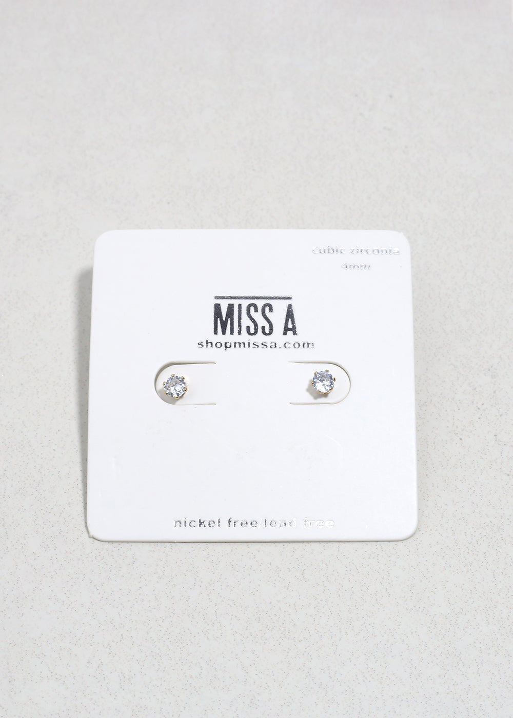 Classic Cubic Zirconia Stud Earrings - Gold