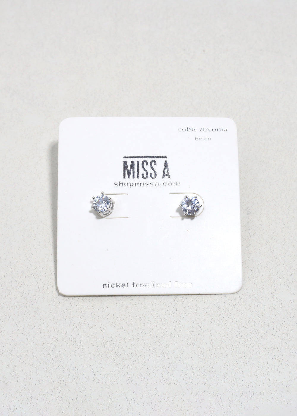 Classic Cubic Zirconia Stud Earrings - Silver