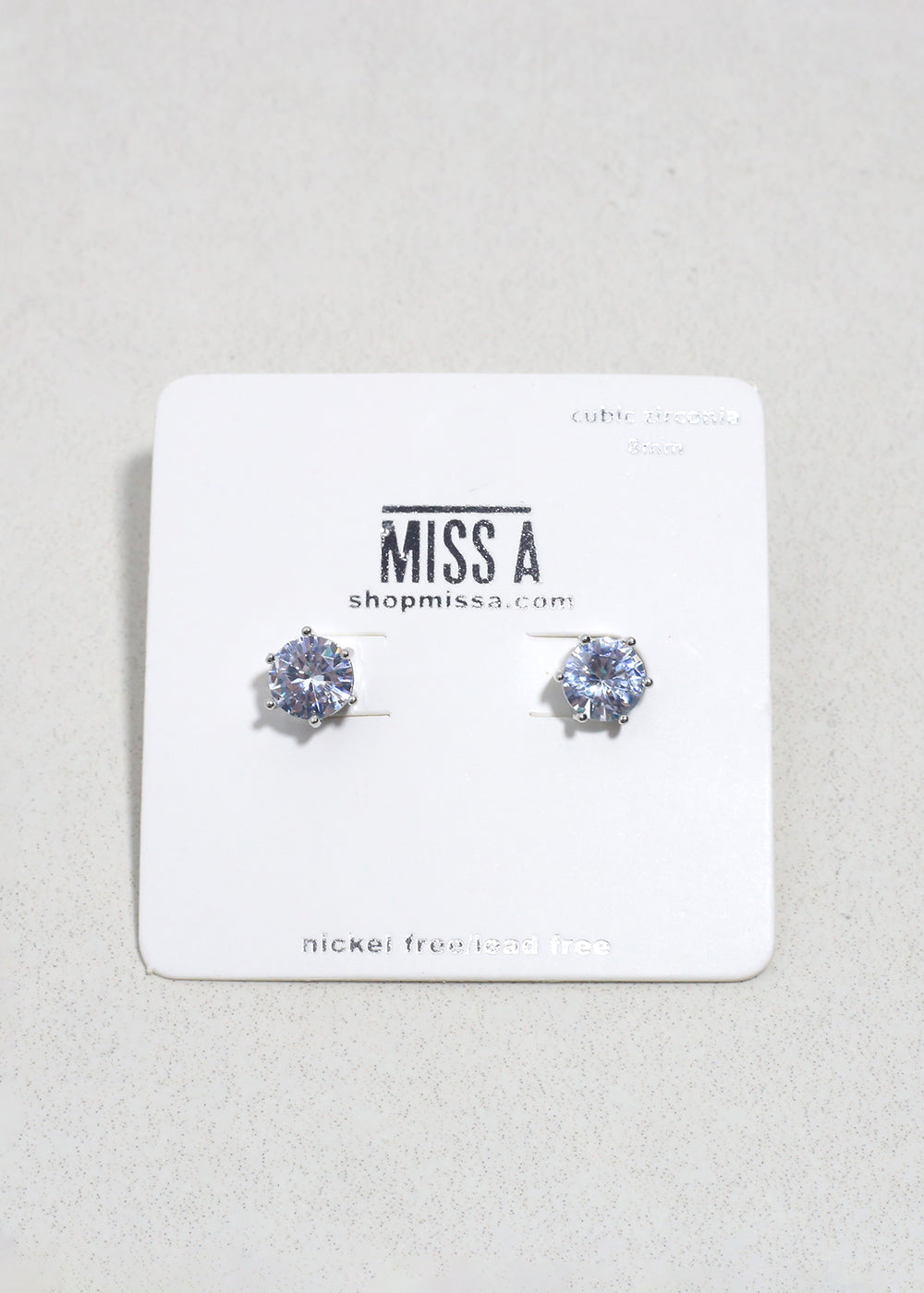 Classic Cubic Zirconia Stud Earrings - Silver