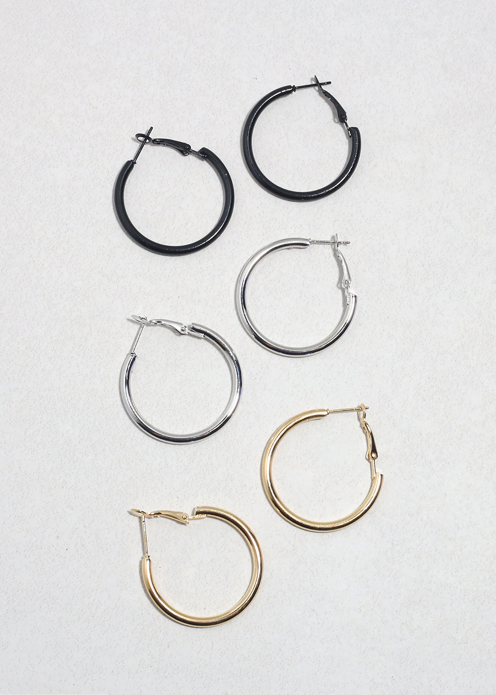Classic Hoop Earring Set - 3 Pairs