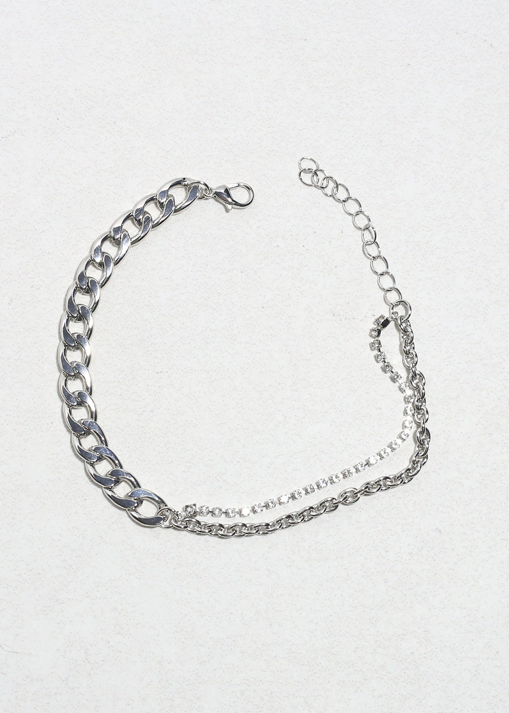 Double Luxe Silver Chain Anklet