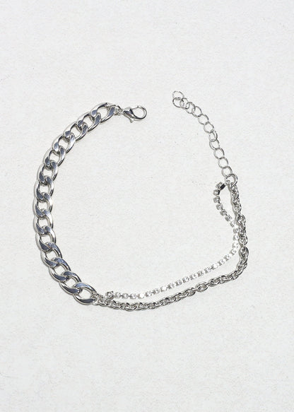 Double Luxe Silver Chain Anklet