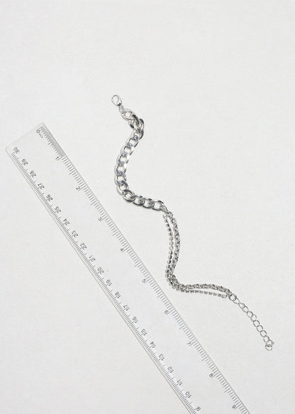 Double Luxe Silver Chain Anklet