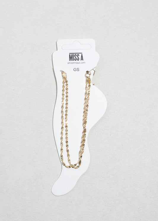 2 Layered Rope Chain Anklet