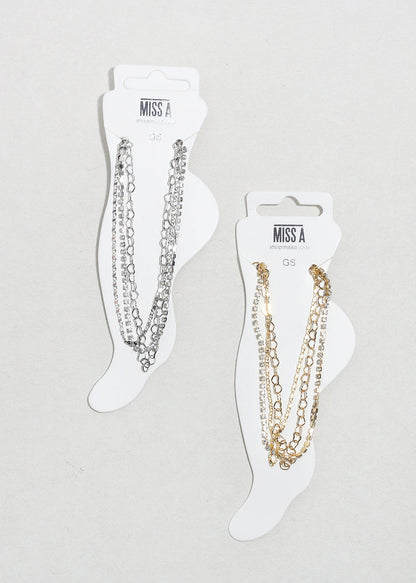 Triple - Layered Chain Anklet