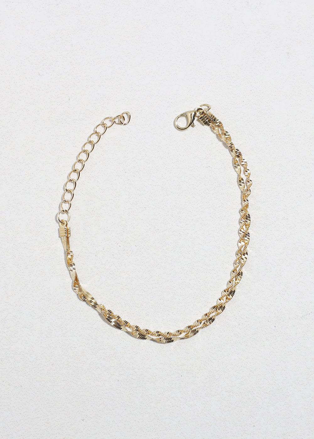 Twisted Rope Gold Chain Bracelet