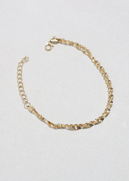 Twisted Rope Gold Chain Bracelet