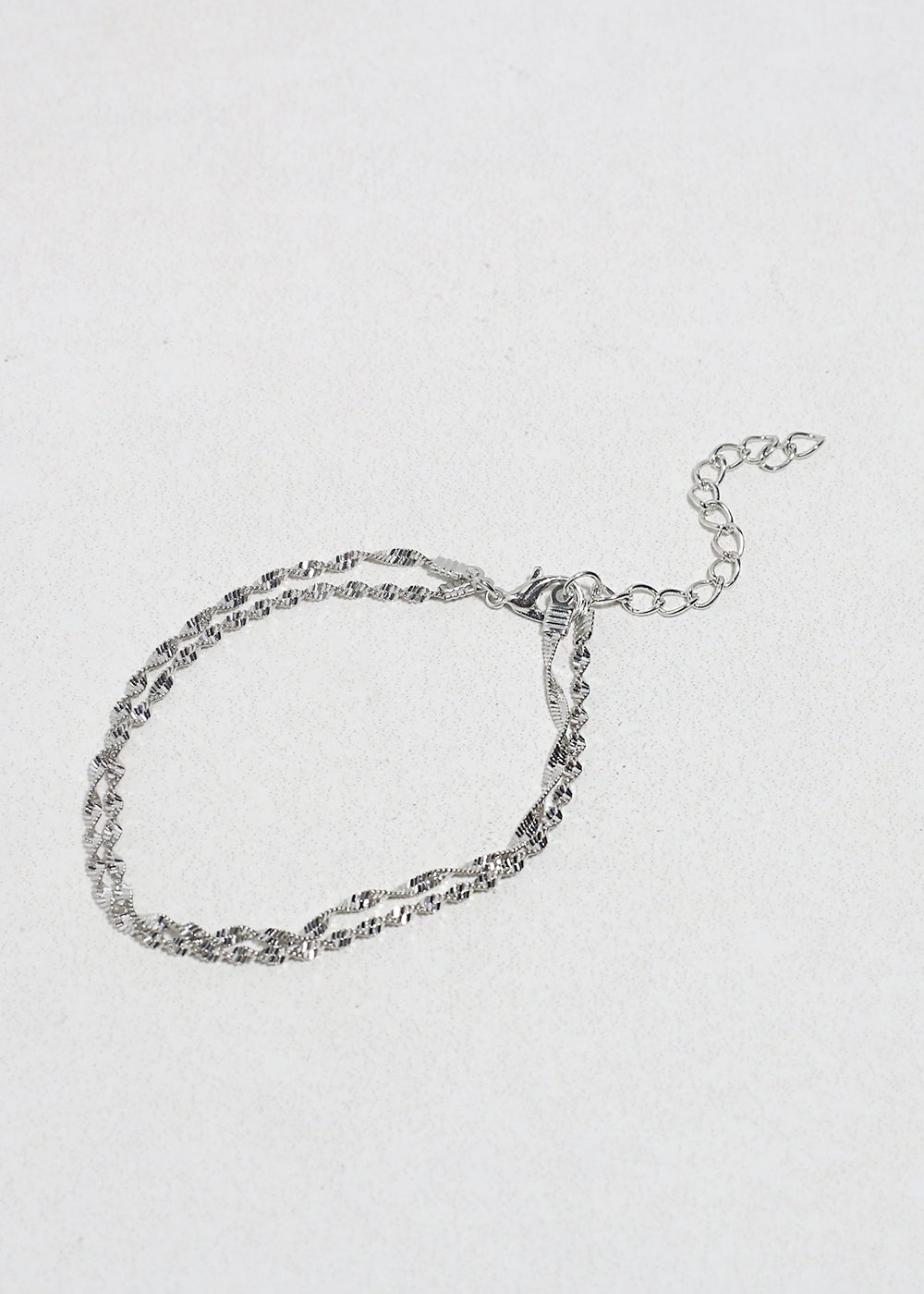 Twisted Silver Chain Bracelet